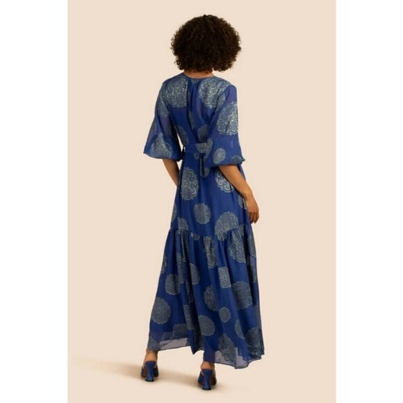 💕TRINA TURK💕 Shalina Maxi Dress ~ Bengal Blue/Ocean Large L NWOT - Picture 6 of 13